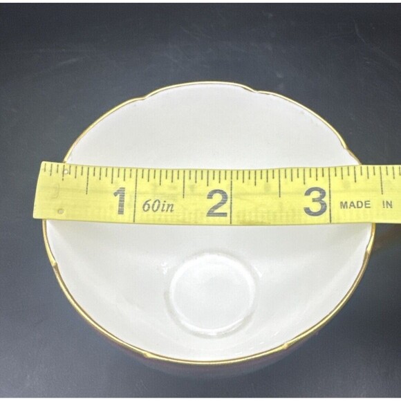 VTG Coalport BURGUNDY & GOLD Birds Bone China Footed Teacup & Saucer England - Picture 14 of 14